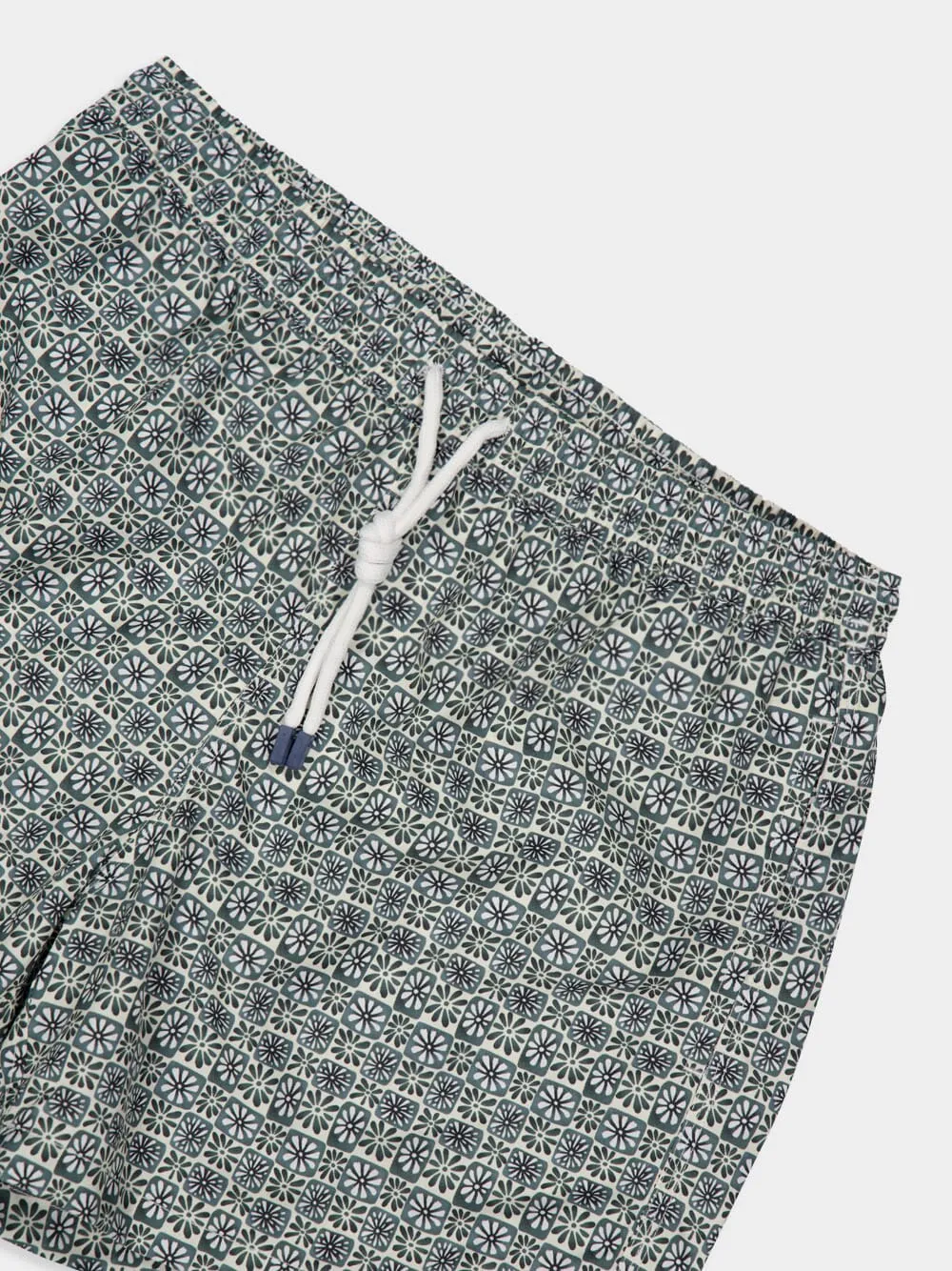 Green Steel Blue Madeira Floral Swim Trunk sold by Fashion Clinic product image thumbnail 3