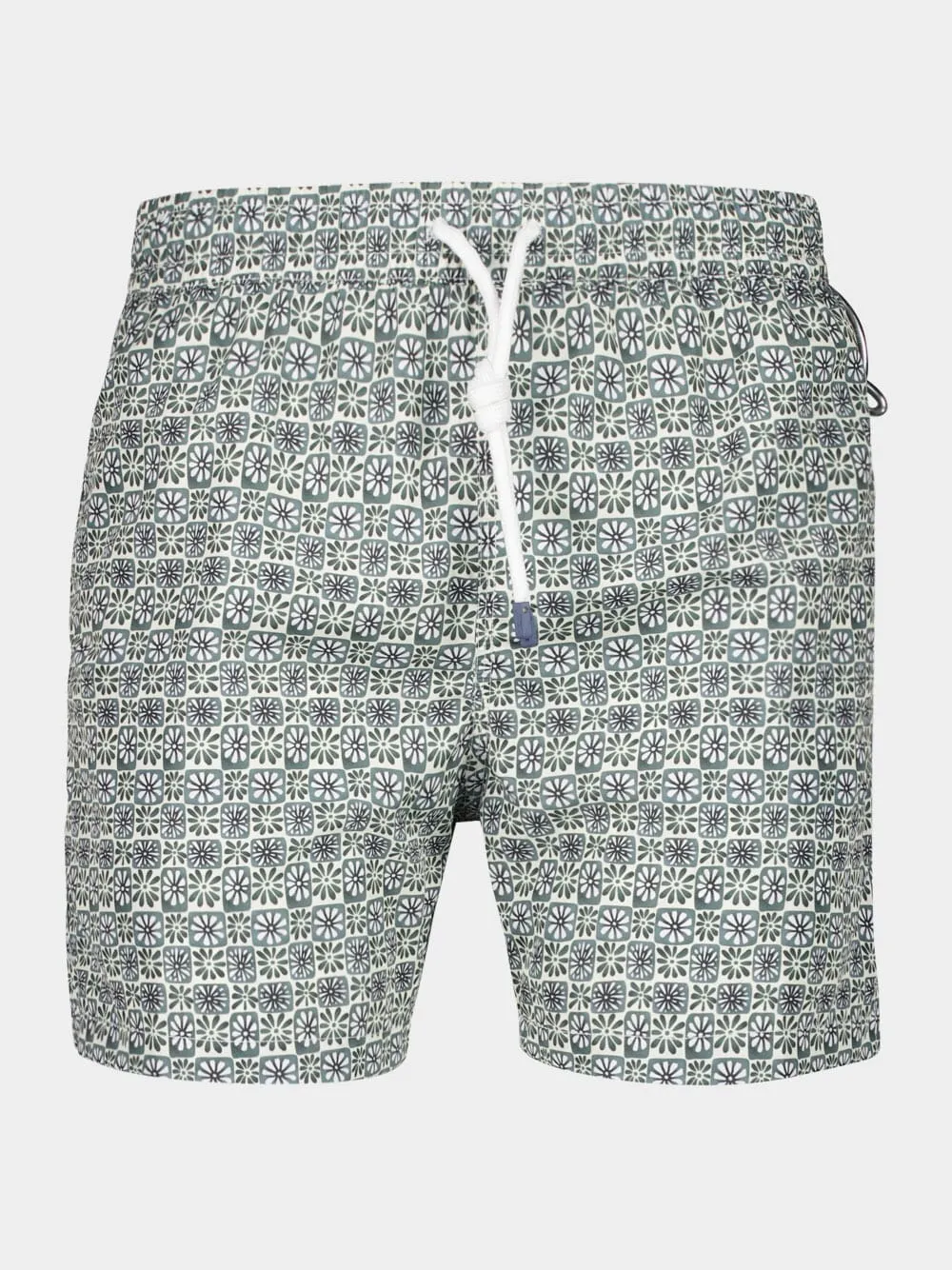 Green Steel Blue Madeira Floral Swim Trunk sold by Fashion Clinic