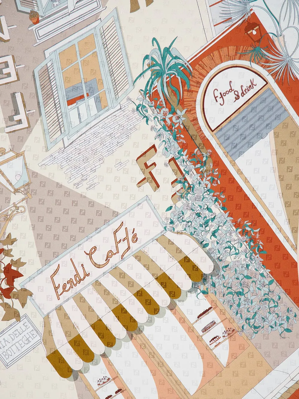 Orange Walking Around Rome Silk Foulard sold by Fashion Clinic product image thumbnail 2