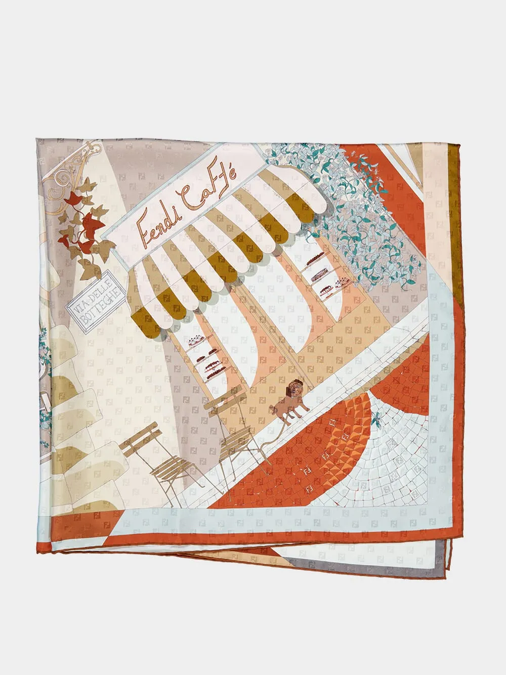 Orange Walking Around Rome Silk Foulard sold by Fashion Clinic product image thumbnail 3