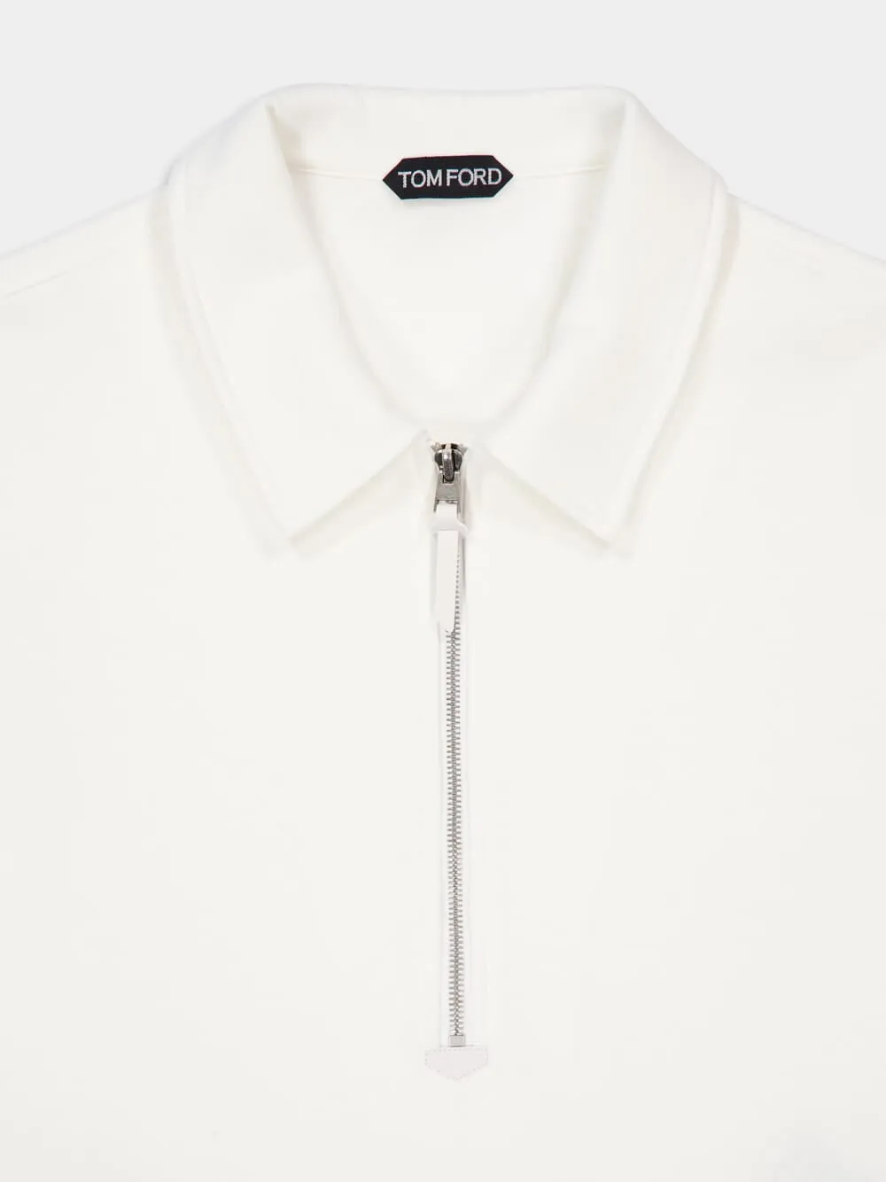 White Zipped Neck Rugby Jacket sold by Fashion Clinic product image thumbnail 3