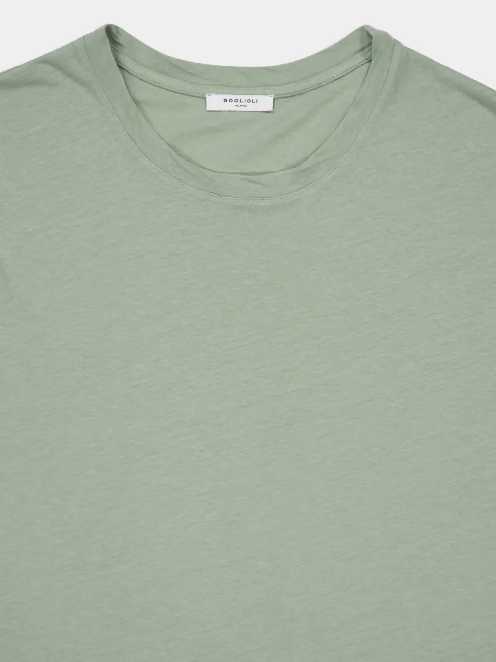 Light Green Cotton Linen Crew Neck T-Shirt sold by Fashion Clinic product image thumbnail 3