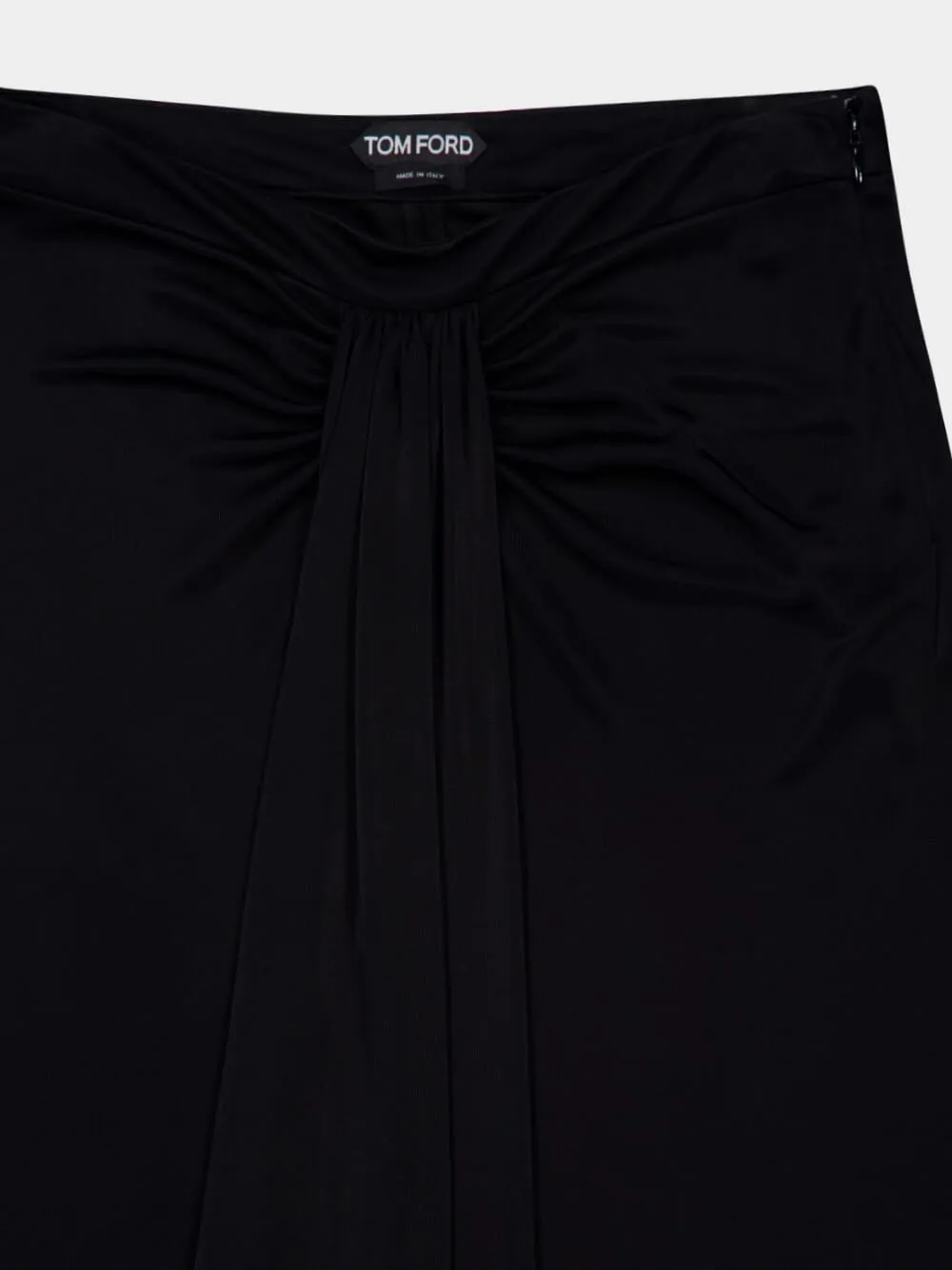 Black Maxi Skirt in Textured Lustrous Jersey sold by Fashion Clinic product image thumbnail 3