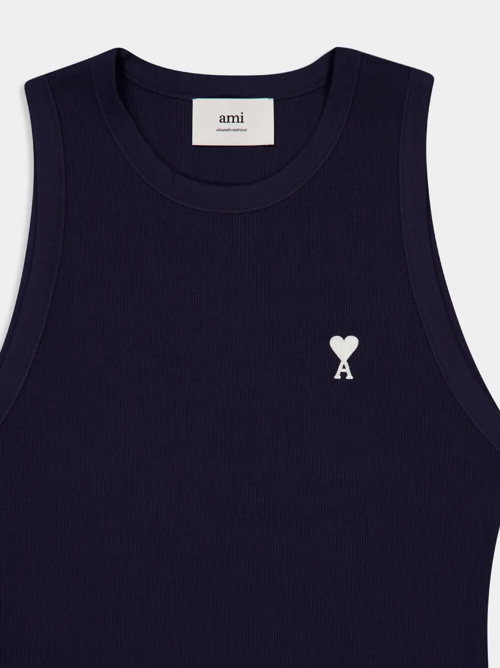 Night Blue Cotton Rib Tank Top sold by Fashion Clinic product image thumbnail 4