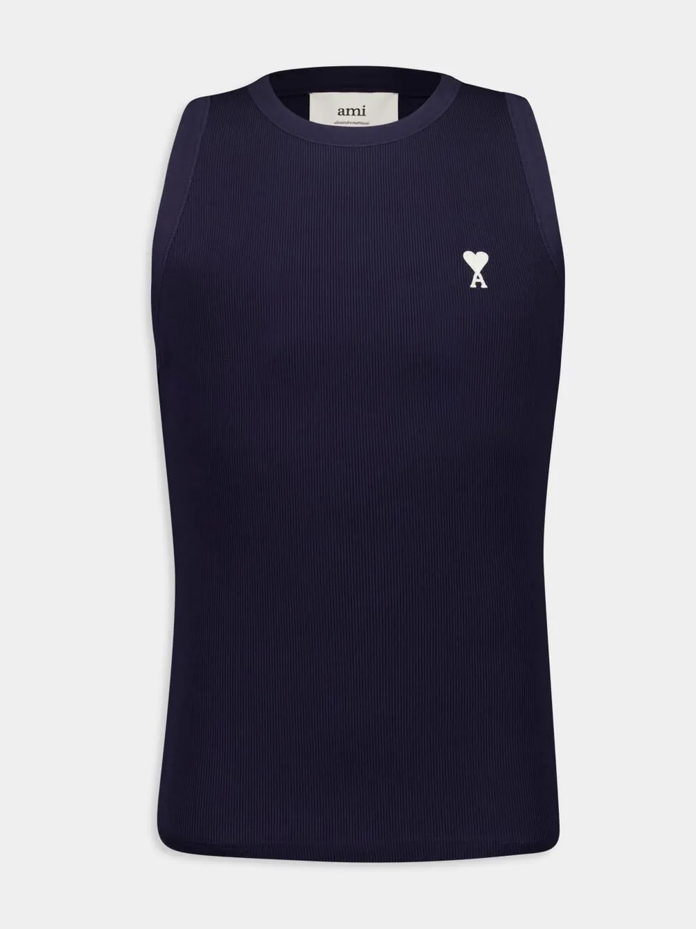 Night Blue Cotton Rib Tank Top sold by Fashion Clinic