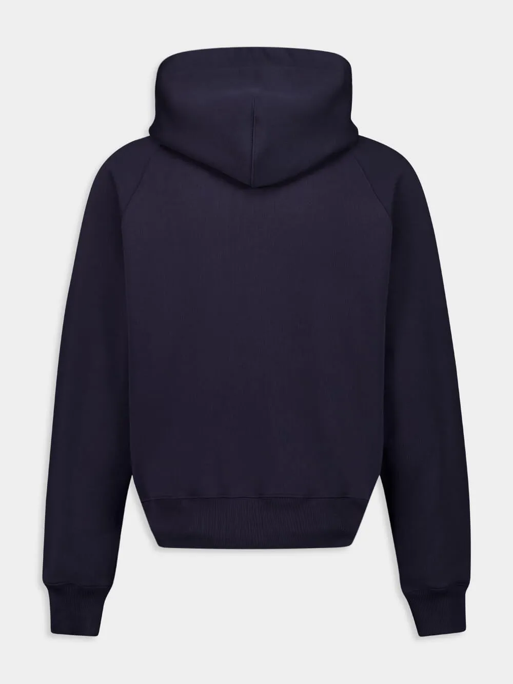 Navy Cotton Hooded Sweatshirt with Patch sold by Fashion Clinic product image thumbnail 2