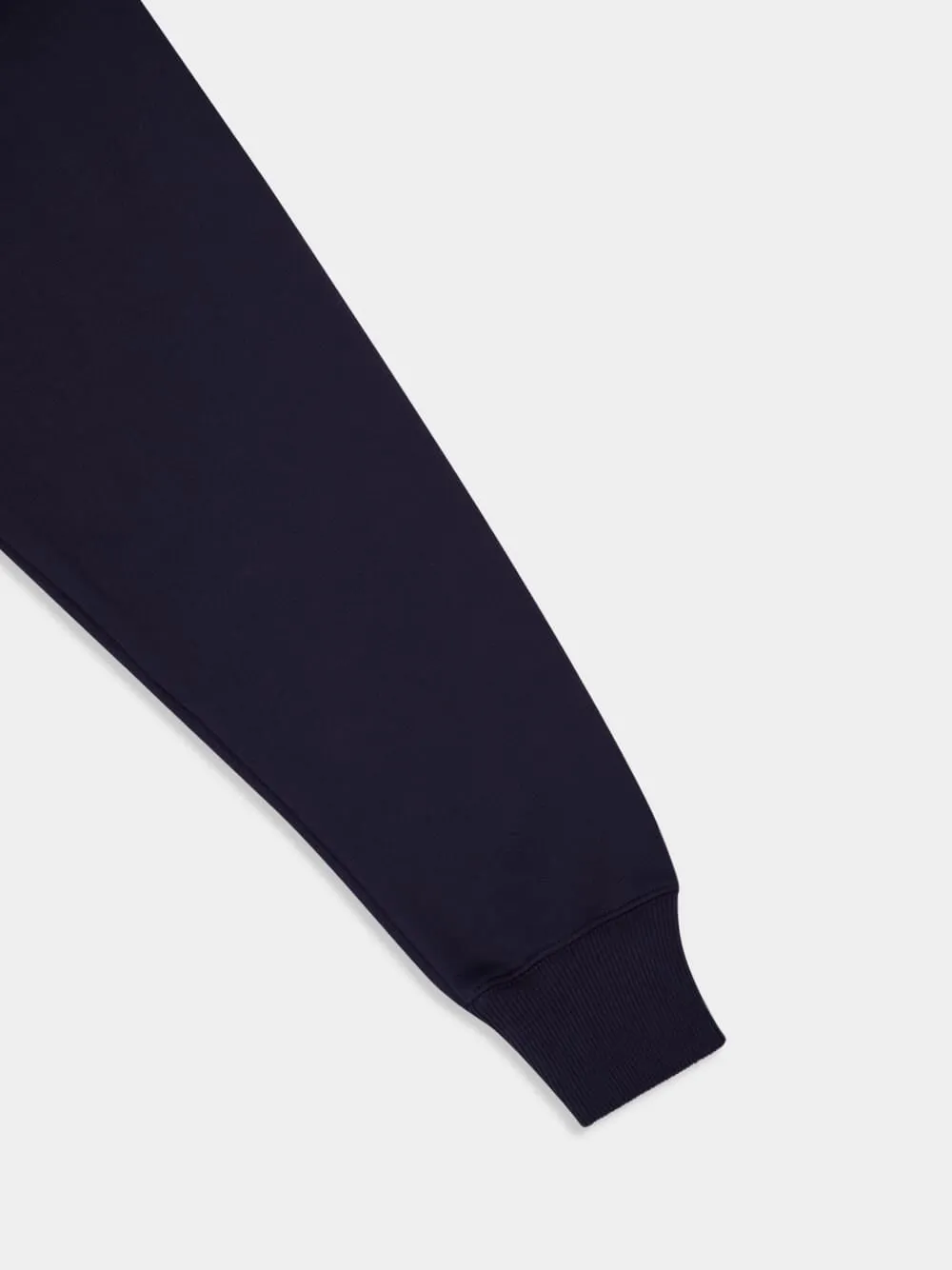 Navy Cotton Hooded Sweatshirt with Patch sold by Fashion Clinic product image thumbnail 4