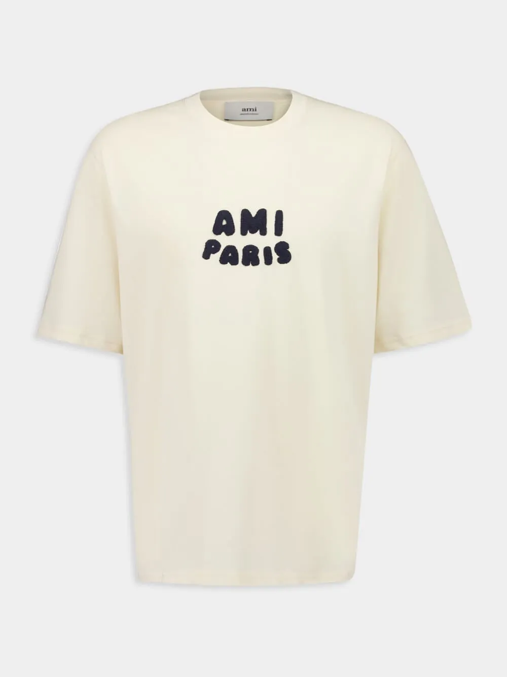 Beige Cotton Patch T-Shirt sold by Fashion Clinic