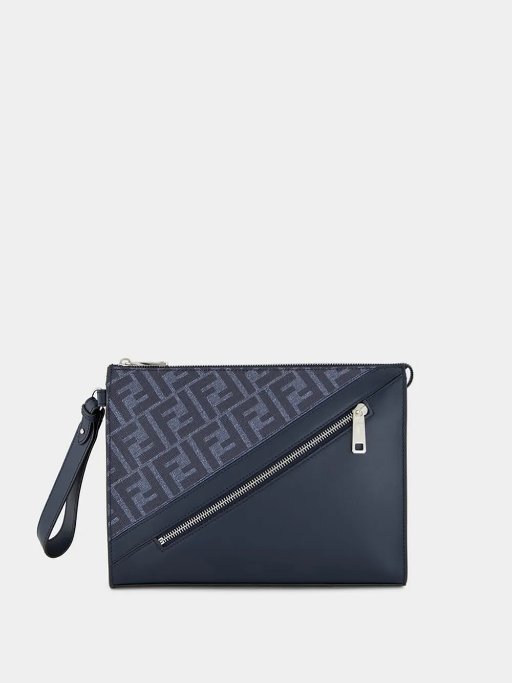 Blue Diagonal Flat Pouch sold by Fashion Clinic