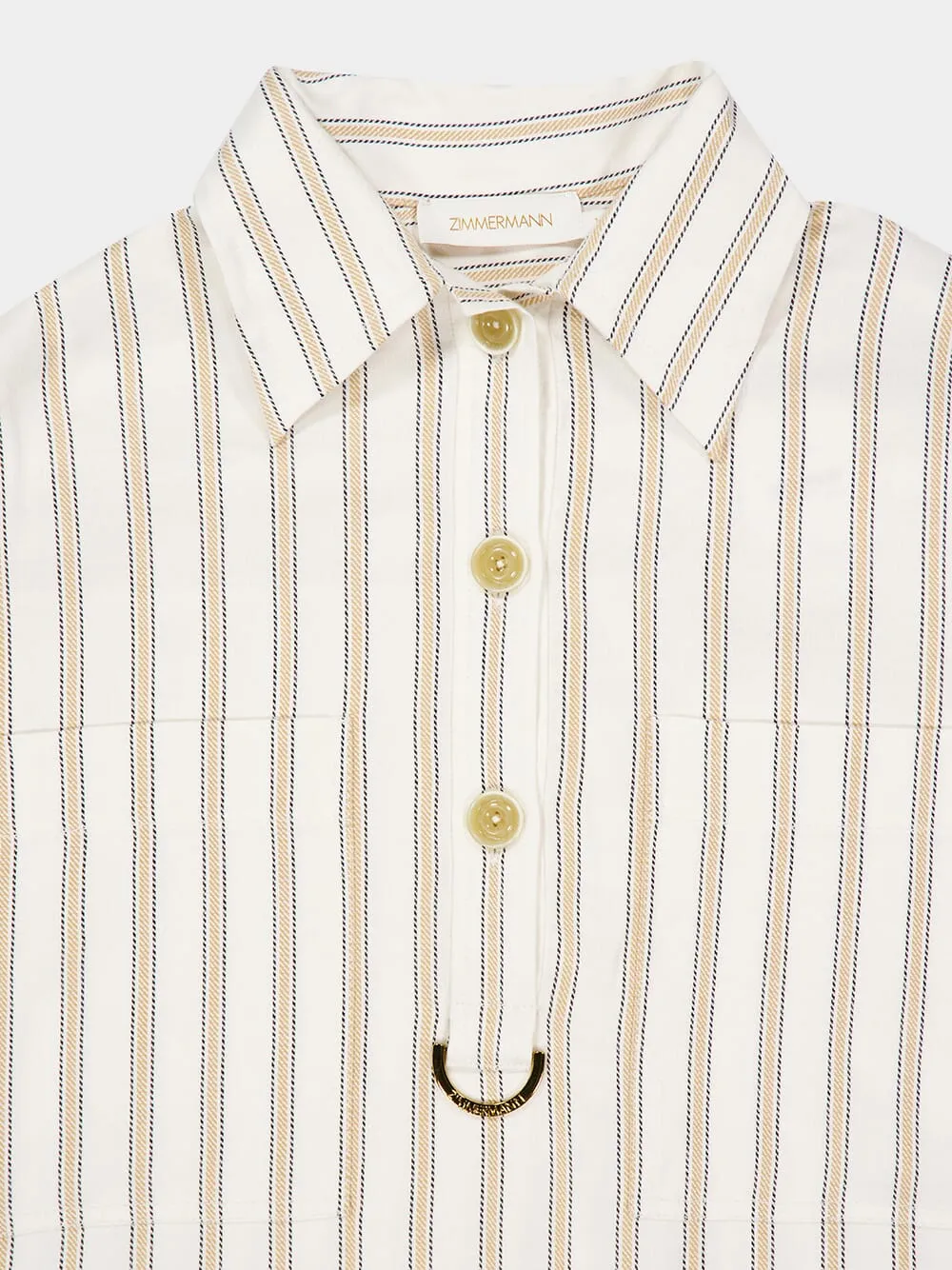Cream Illuminate Gold Striped Shirt sold by Fashion Clinic product image thumbnail 4