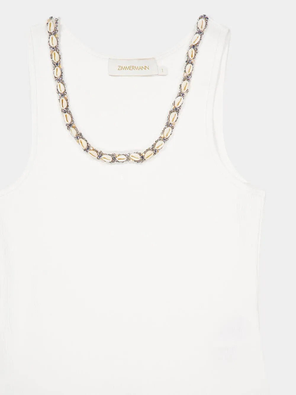 Ivory Illuminate Embellished Tank sold by Fashion Clinic product image thumbnail 4