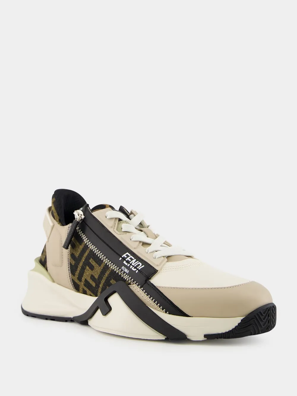Flow Sneakers in Beige and Brown FF Jacquard sold by Fashion Clinic product image thumbnail 2