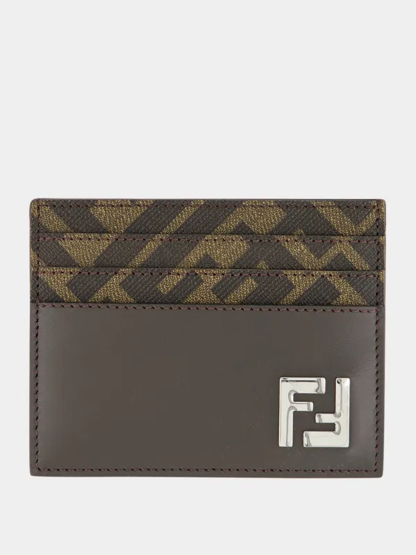 Brown FF Squared Card Holder sold by Fashion Clinic
