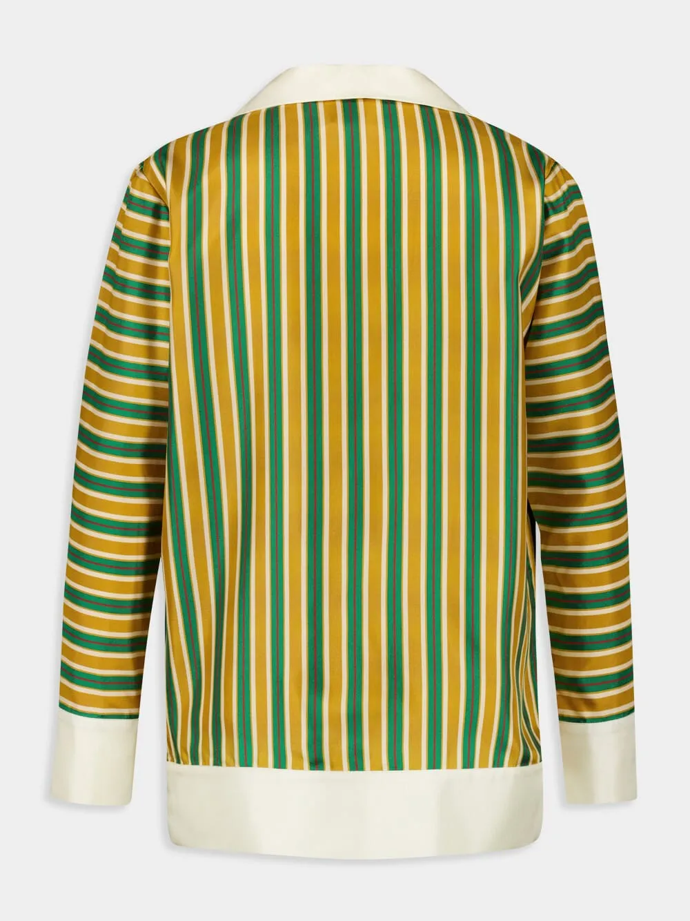 Salvia Printed Silk Twill Striped Shirt sold by Fashion Clinic product image thumbnail 4