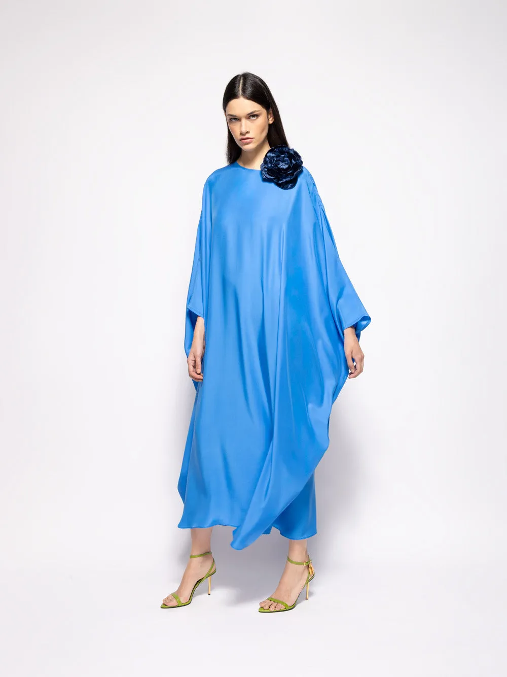 Auriga Blue Silk Kaftan Dress sold by Fashion Clinic product image thumbnail 2