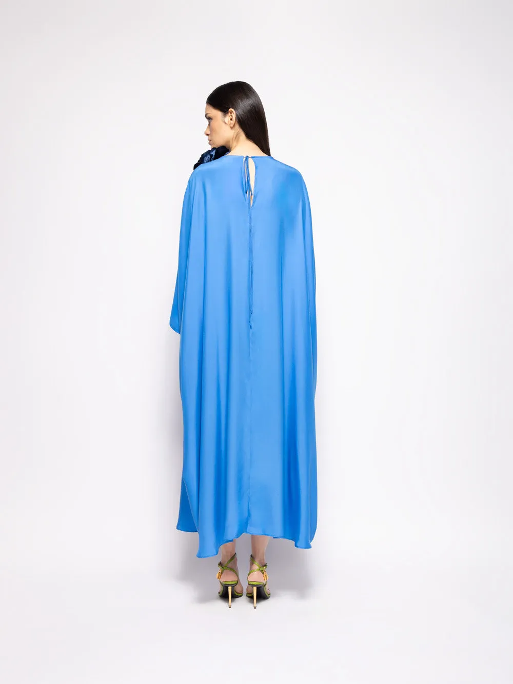 Auriga Blue Silk Kaftan Dress sold by Fashion Clinic product image thumbnail 4