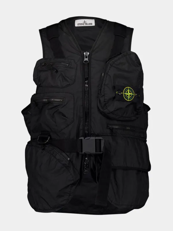 Black Membrana 3L Utility Vest sold by Fashion Clinic