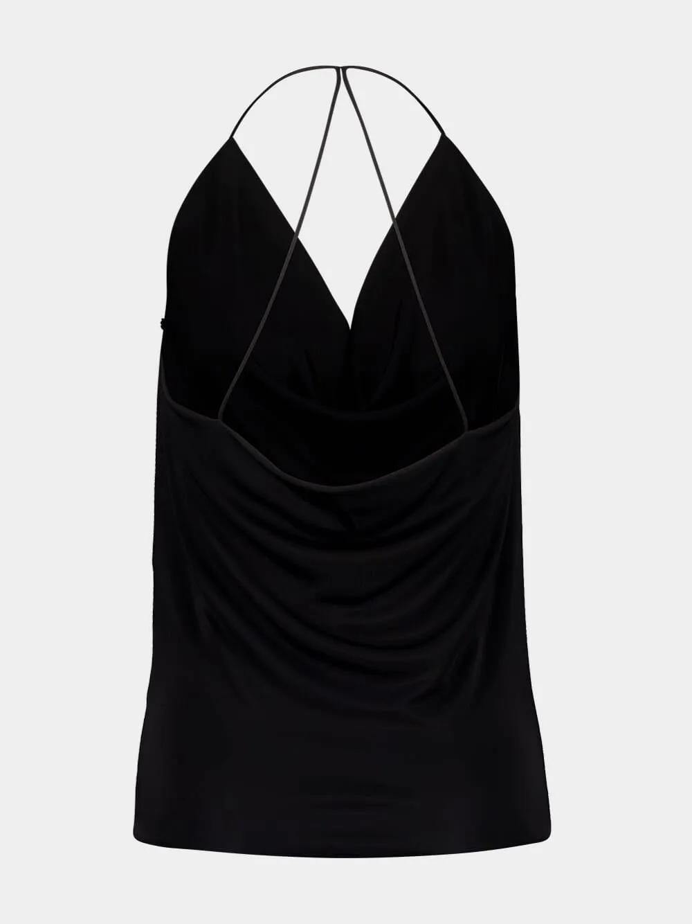 Black Jersey Halterneck Tank Top sold by Fashion Clinic product image thumbnail 3