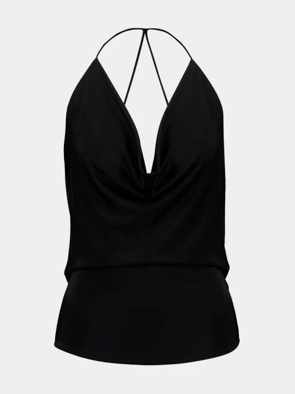 Black Jersey Halterneck Tank Top made by Tom Ford