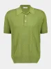 Green Silk-Linen Polo Shirt sold by Fashion Clinic