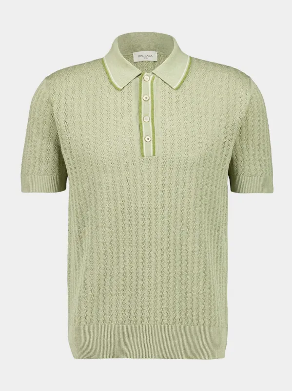 Light Green Linen Polo Shirt sold by Fashion Clinic
