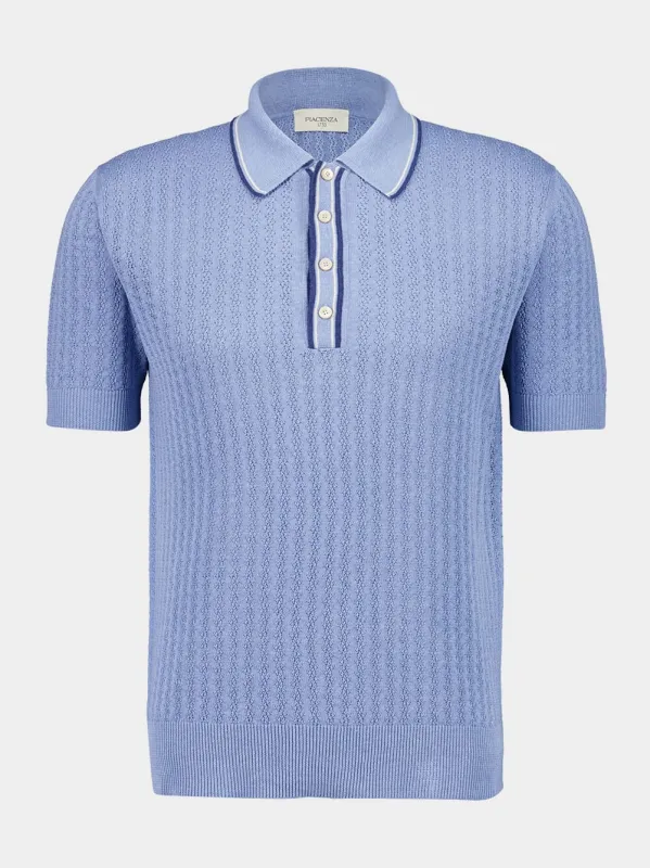 Light Blue Linen Polo Shirt sold by Fashion Clinic