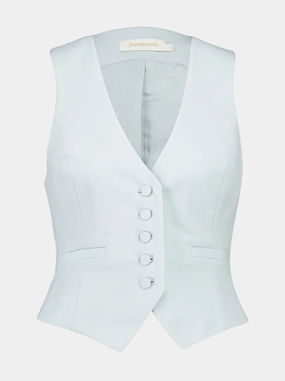 Sea Foam Wool Waistcoat sold by Fashion Clinic