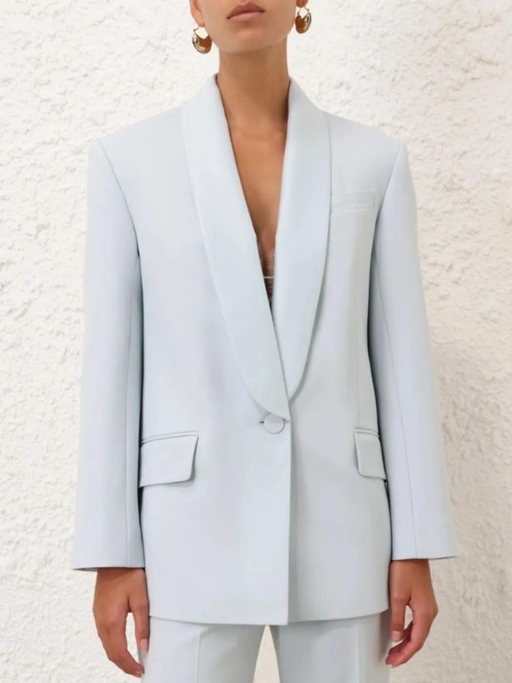 Sea Foam Shawl Collar Tuxedo Jacket sold by Fashion Clinic product image thumbnail 2