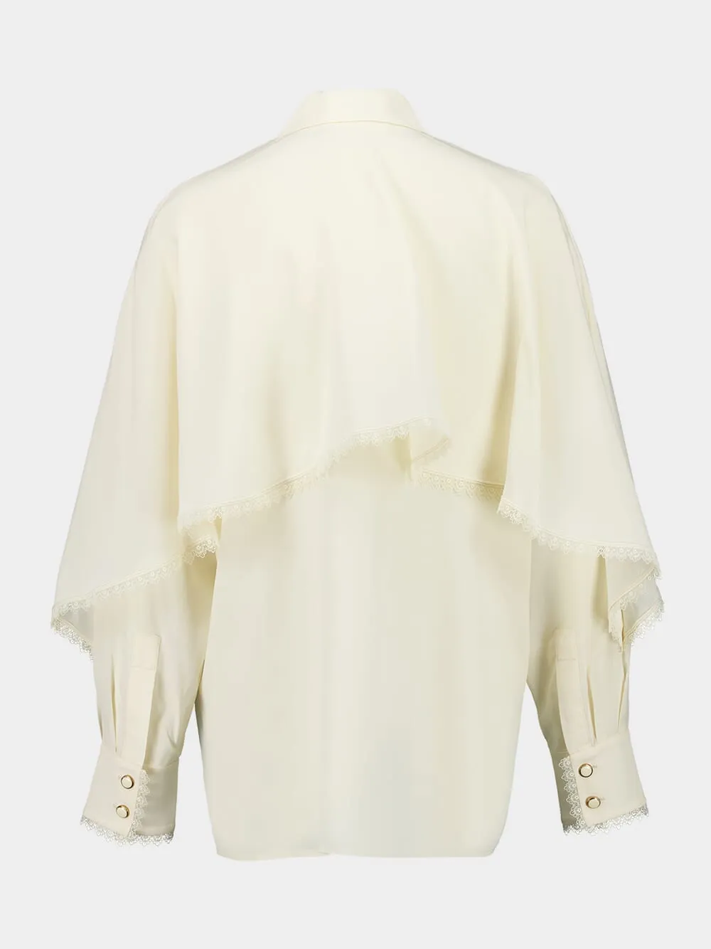 Cream Fringed Cape Blouse sold by Fashion Clinic product image thumbnail 2