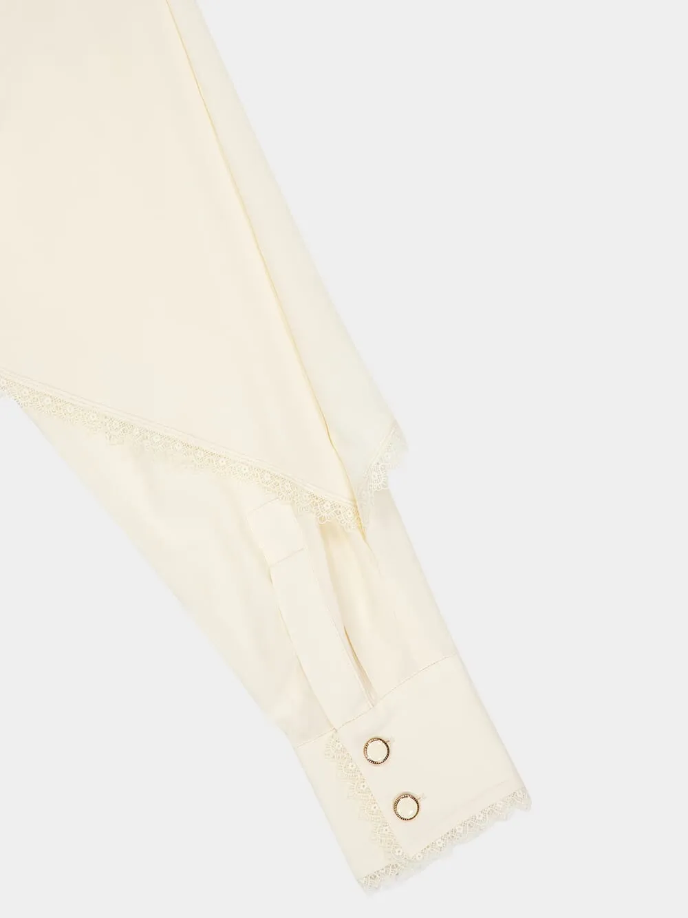 Cream Fringed Cape Blouse sold by Fashion Clinic product image thumbnail 4