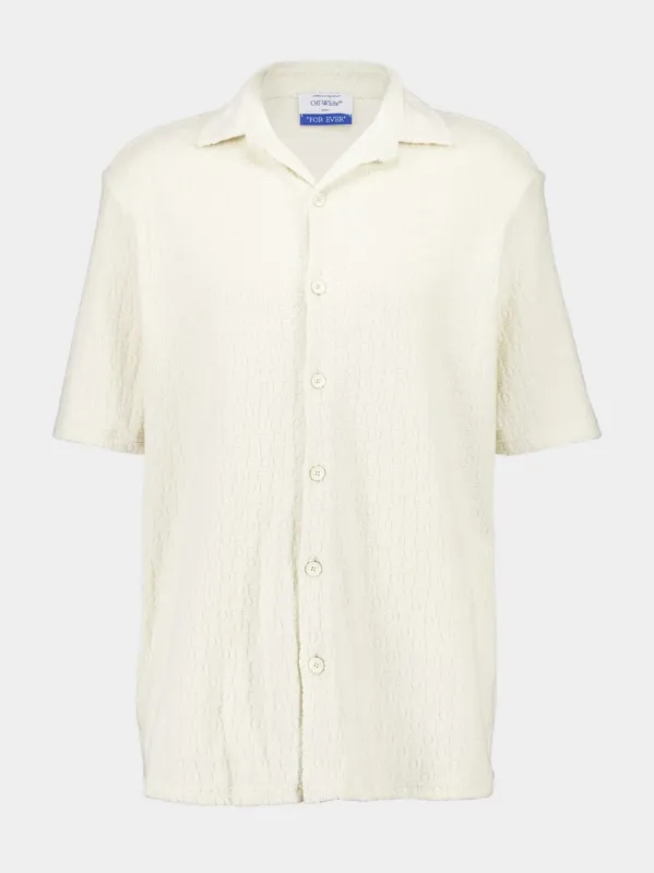 Cream Terry Cotton Bowling Shirt sold by Fashion Clinic