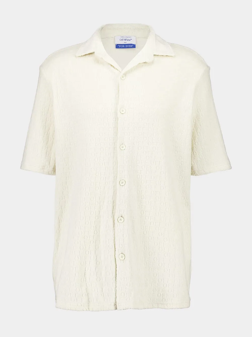 Cream Terry Cotton Bowling Shirt sold by Fashion Clinic