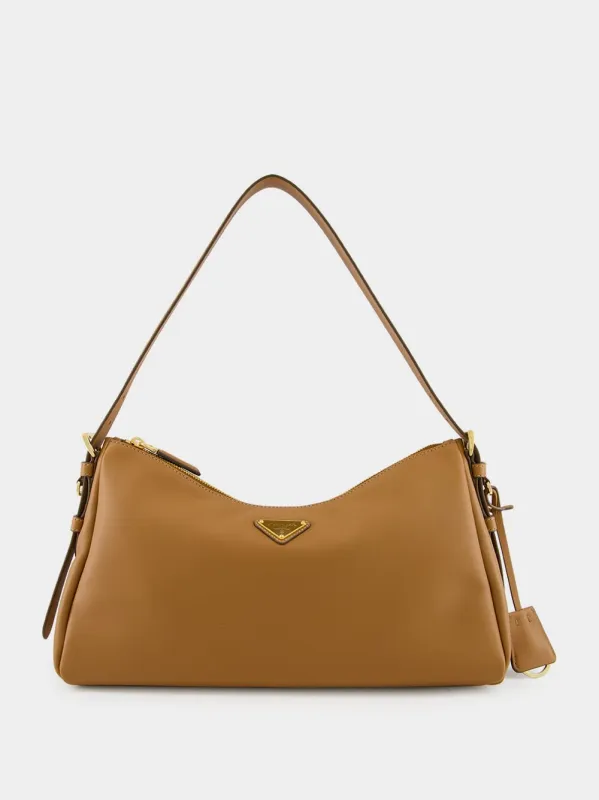 Caramel Soft Grain Leather Shoulder Bag sold by Fashion Clinic