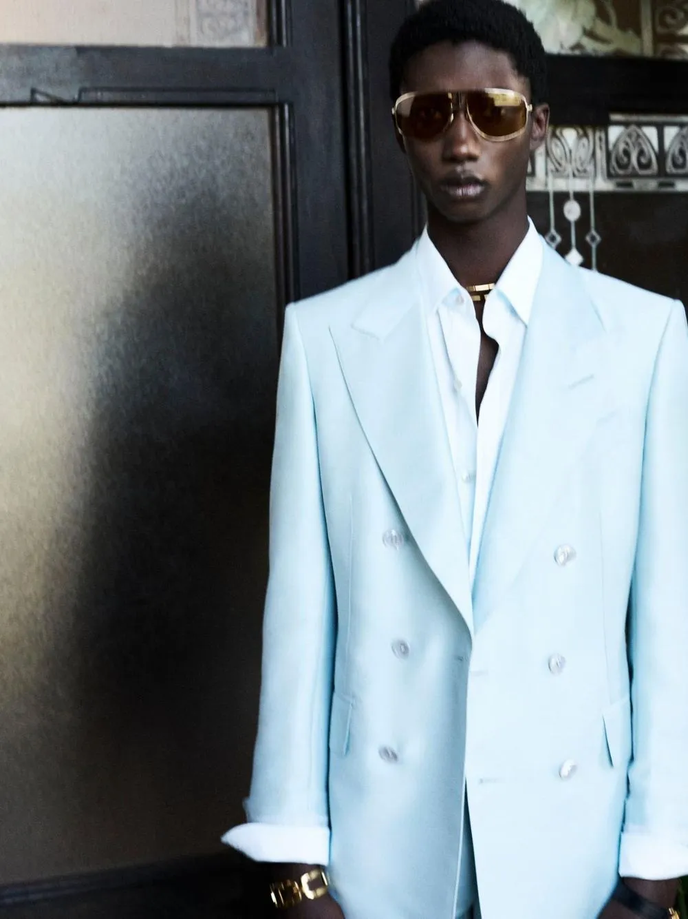 Pale Aqua Lightweight Lyocell Shirt sold by Fashion Clinic product image thumbnail 2