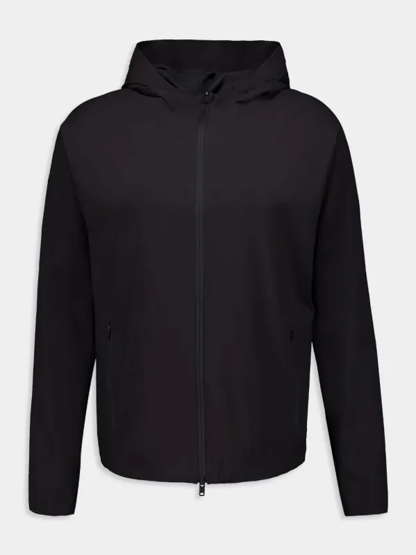 Black Lightweight Hooded Jacket sold by Fashion Clinic
