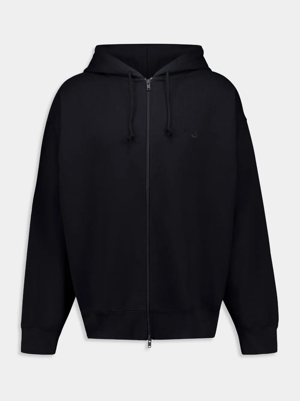 Black Zip-Up Hooded Sweatshirt sold by Fashion Clinic