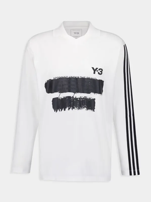 Core White Graphic Logo Long Sleeve Top sold by Fashion Clinic