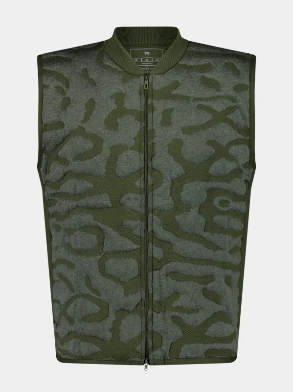 Khaki Green Zip-Up Vest sold by Fashion Clinic