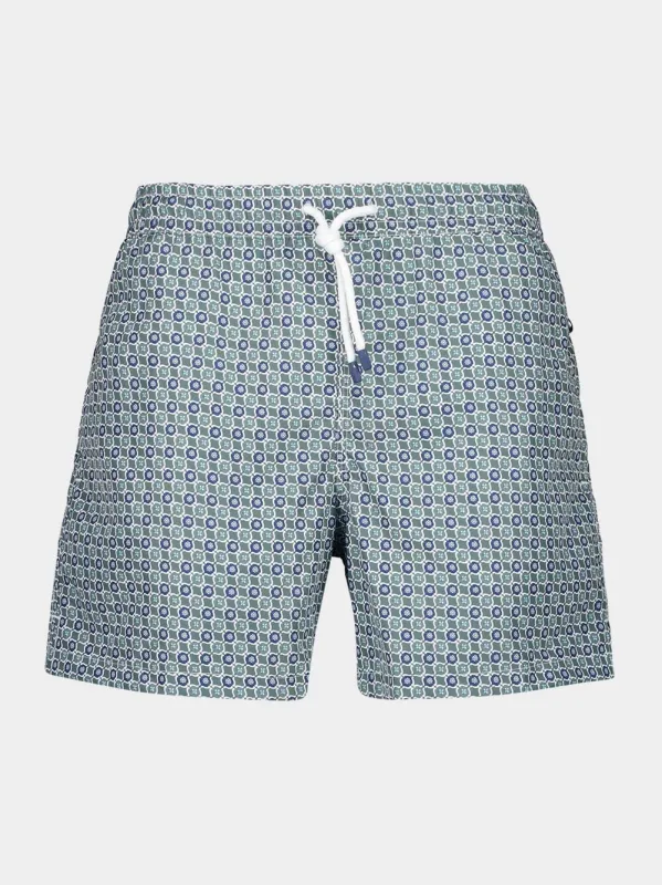 Blue Printed Swim Shorts Madeira sold by Fashion Clinic