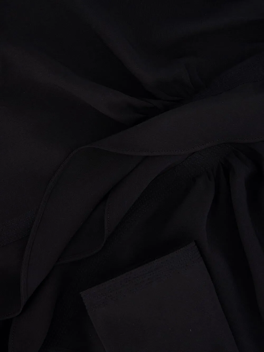 Black Ruffled Silk Crepe de Chine Blouse sold by Fashion Clinic product image thumbnail 4