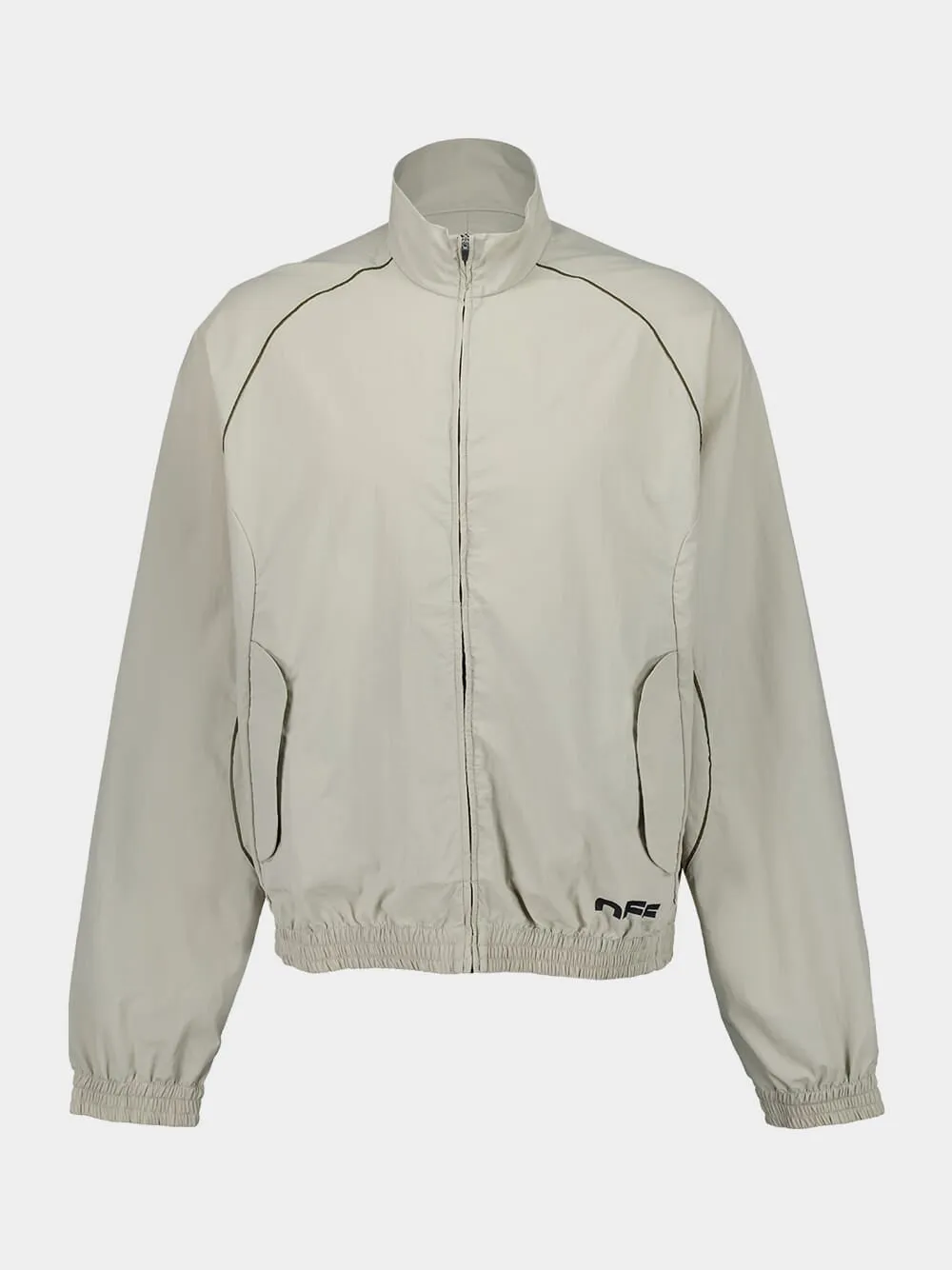 Light Grey Track Jacket in Nylon sold by Fashion Clinic