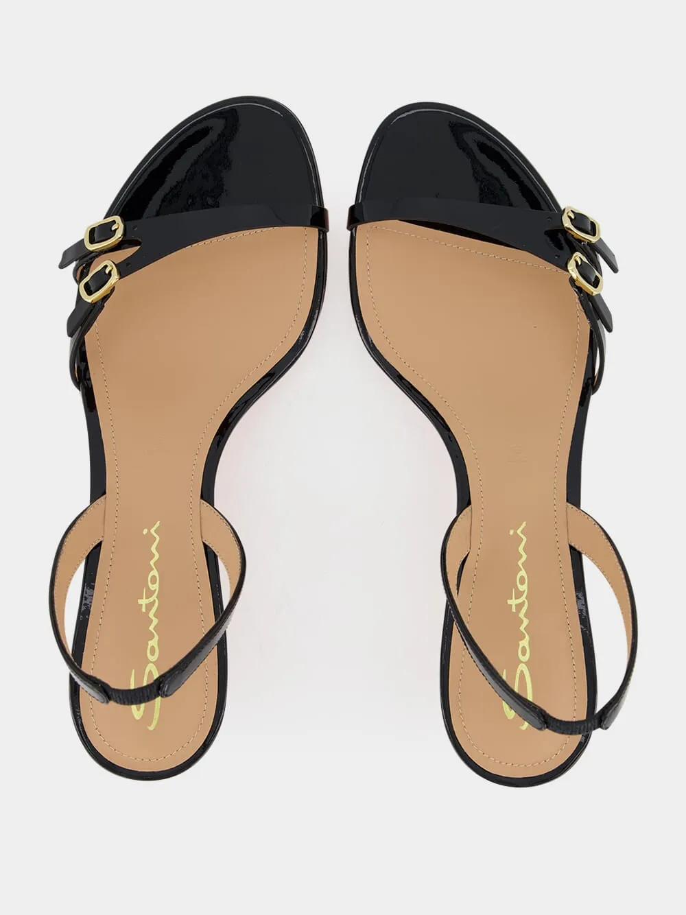 Black Virna Mid-Heel Leather Sandals sold by Fashion Clinic product image thumbnail 4