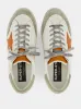 White and Orange Superstar Sneakers with Suede Heel sold by Fashion Clinic