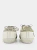 White and Orange Superstar Sneakers with Suede Heel sold by Fashion Clinic