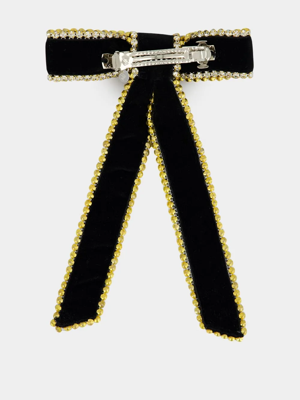 Black Lilly Velvet Crystal Bow sold by Fashion Clinic product image thumbnail 3