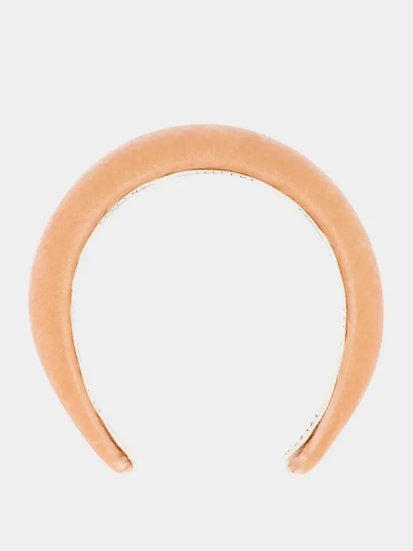 Dusty Rose Heloise Velvet Padded Headband sold by Fashion Clinic