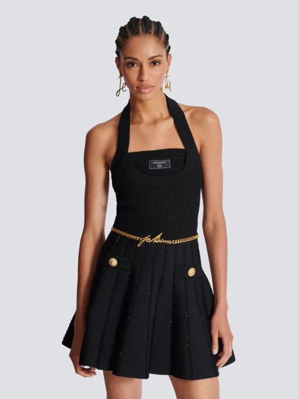 Gold "Je t'aime" Brass Chain Belt sold by Fashion Clinic