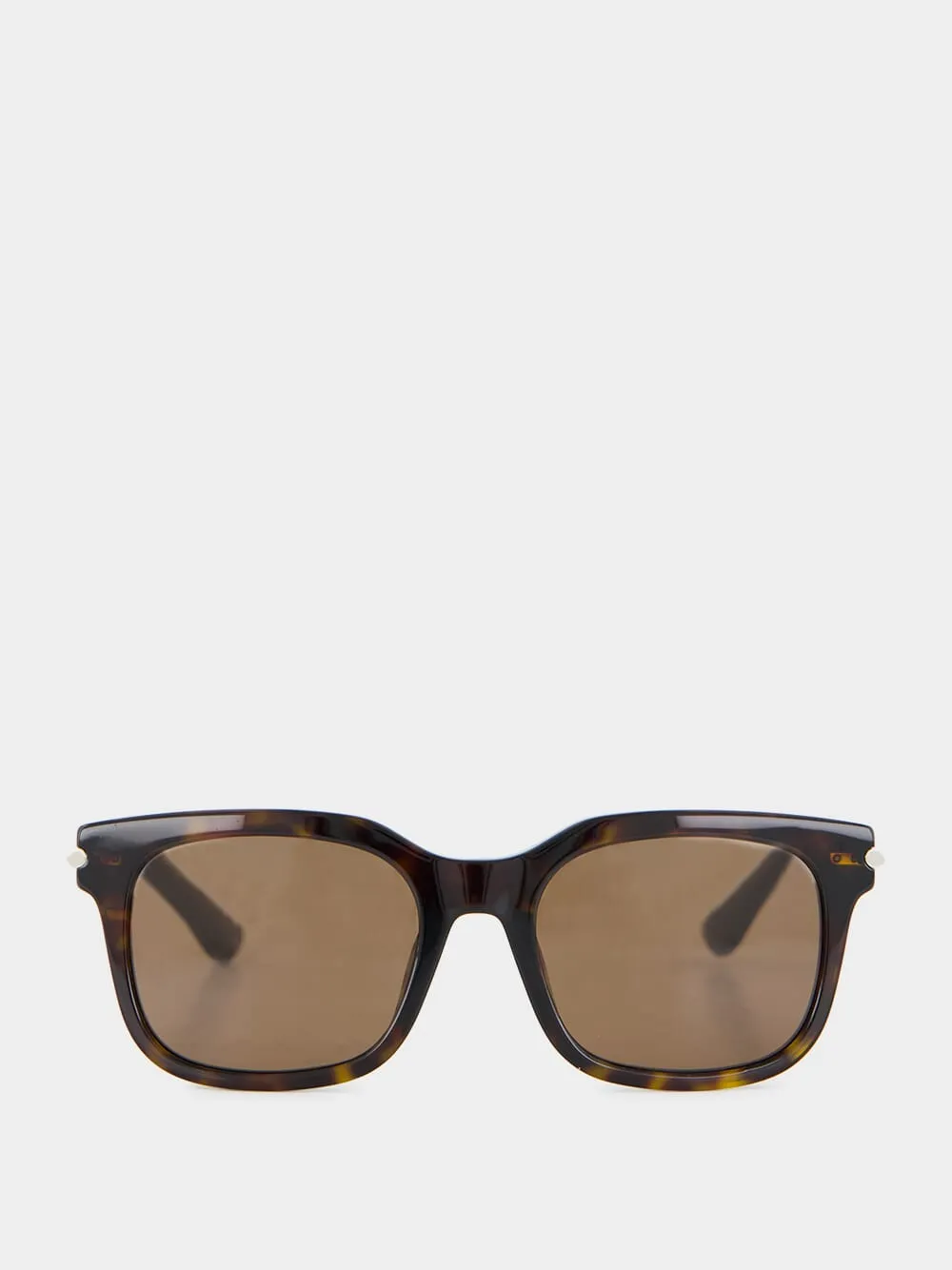 Havana Brown City T-Bar Rectangular Sunglasses sold by Fashion Clinic