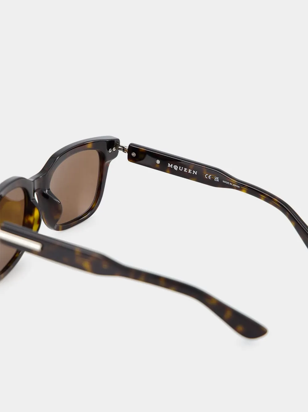 Havana Brown City T-Bar Rectangular Sunglasses sold by Fashion Clinic product image thumbnail 4