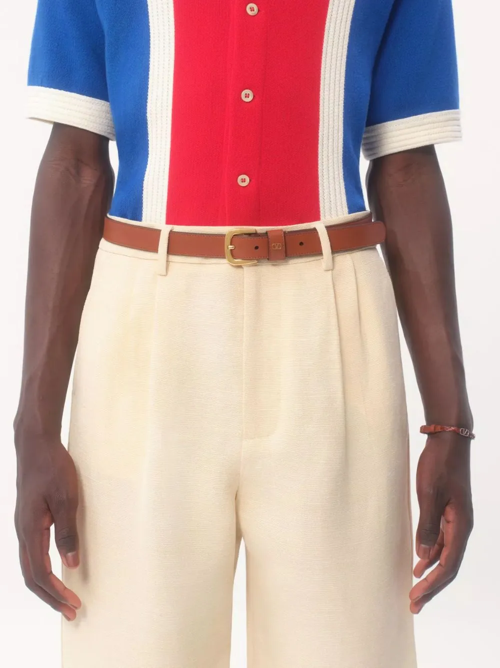 Deep Caramel VLogo Leather Belt sold by Fashion Clinic product image thumbnail 2